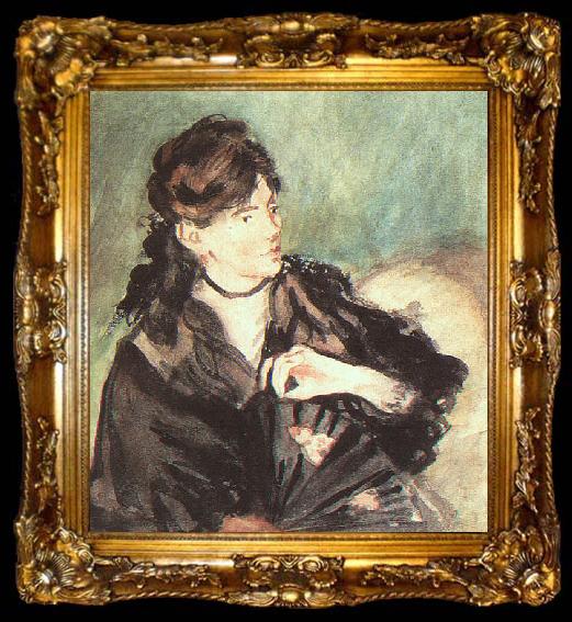 framed  Edouard Manet Portrait of Berthe Morisot, ta009-2